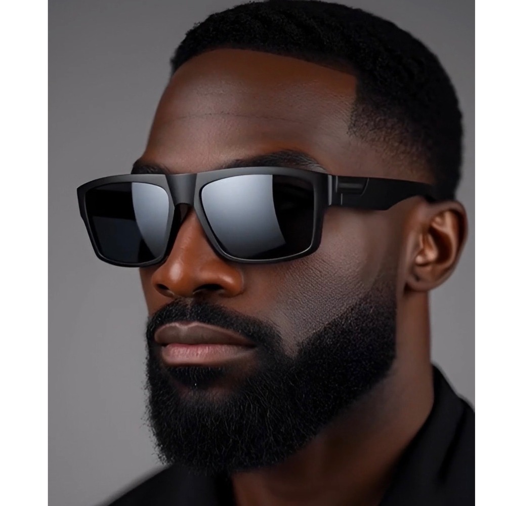 Lightweight Shades Mens Polarized Square‎ Sunglasses  Hip Hop Dark Black. Lens